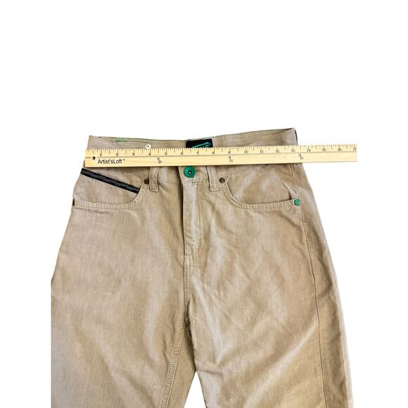 VANS BOYS LONG SKATEBOARD SHORTS VINTAGE TAN AND GREEN POCKETS SIZE 16 - Picture 9 of 12